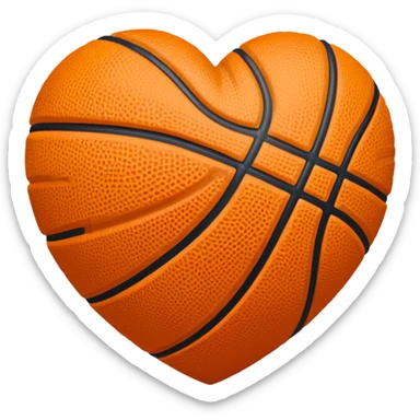 Basketball heart sticker