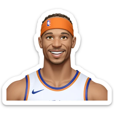 smiling boy in basketball uniform sticker