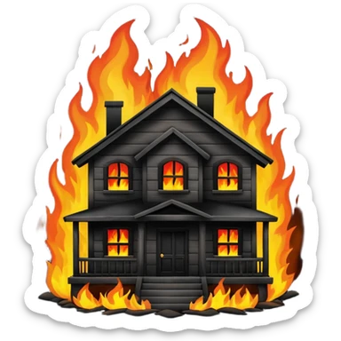 white home burning down sticker
