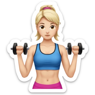 girl working out abs with a shirt on sticker