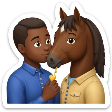 Black guy kissing horse with down syndrome not sexy? sticker