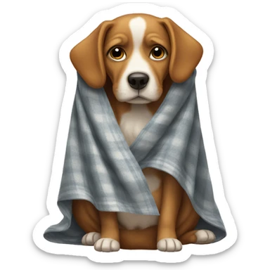 Dog in a blacket  sticker