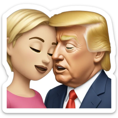 trump kissing his daughter, positivity, inclusiveness sticker