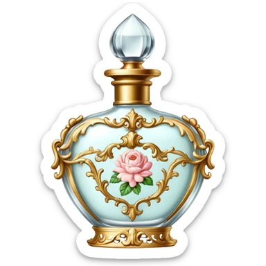Vintage rococo perfume pale white sticker