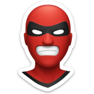 superhero red mask sticker