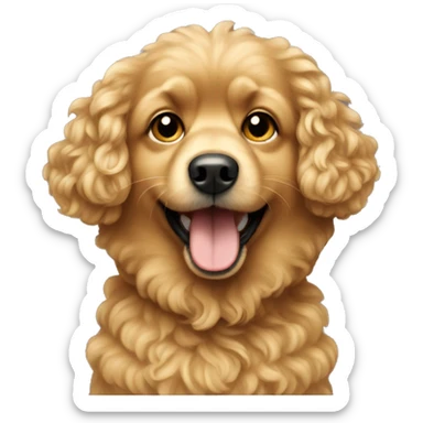 Golden small curly dog sticker