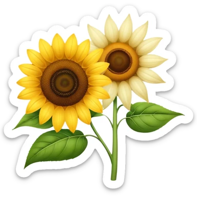 vanilla flower and sunflower sticker