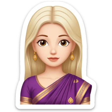 White beautiful girl in saree sticker