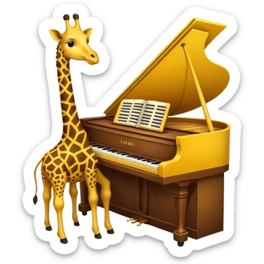 une giraffe qui joue au piano sticker