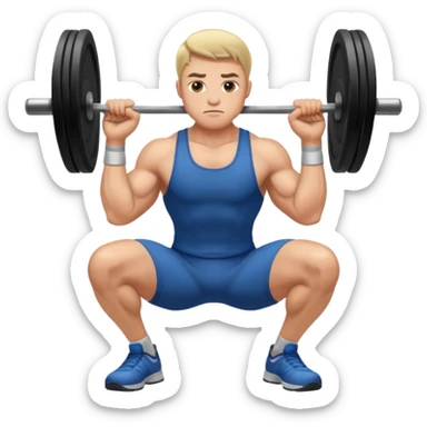 Guy squating without a dumbell sticker