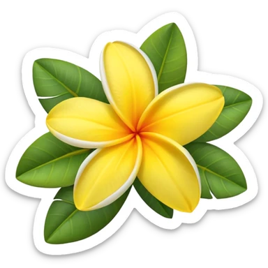 Plumeria flower yellow  sticker