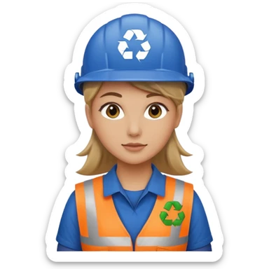 recycling worker female sticker