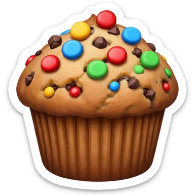 muffin with candy sticker