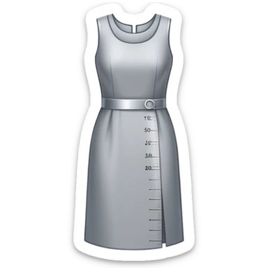 Icon for Fashion Design: a dress pattern with measurements, a ruler and a pencil. The icon should represent the process of designing clothing with a focus on precision and tailoring. Transparent background. sticker