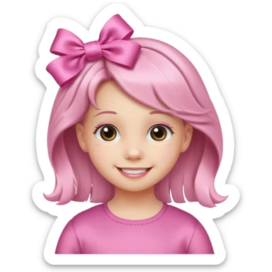 little girl with ribbon hairclip sticker