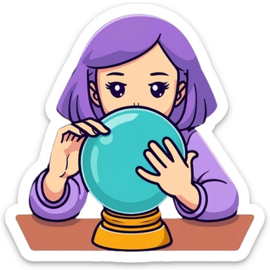 Maureen reading a crystal ball  sticker