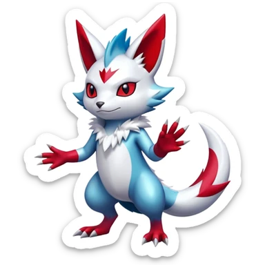 Cool Shiny Digimon-Sneasel-Zangoose-hybrid full body sticker