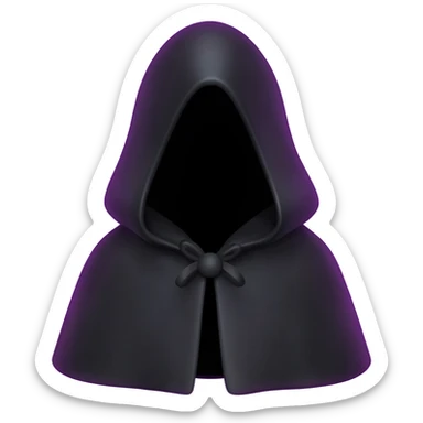 Black cloak with purple aura and boundaries sticker