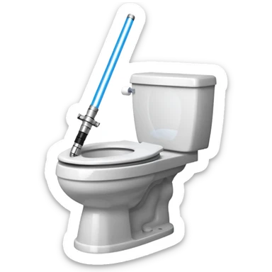 Skibidi toilet with a light saber sticker