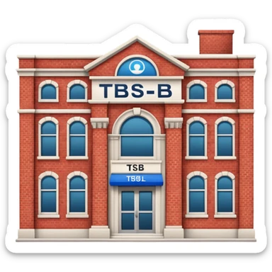 A bank with red building and labeled "TSB" on the building sticker