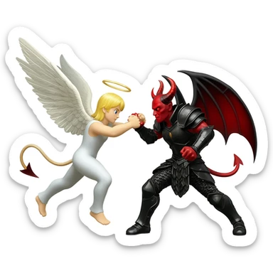Angel vs demon sticker