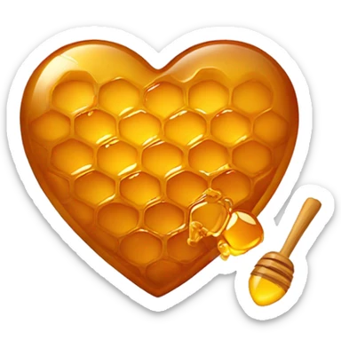 A heart with honey on it sticker