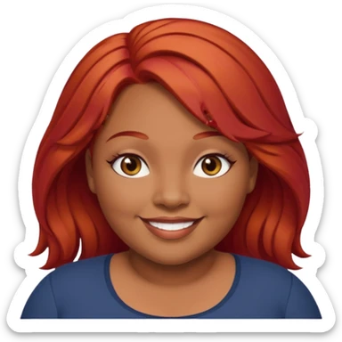 Plus size red hair brown face small eyes sticker