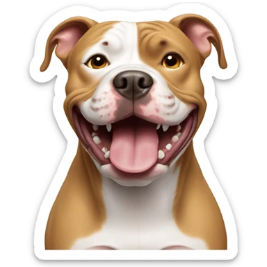 Pitbull dog smiling sticker