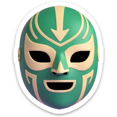 luchador mask in Milwaukee Bucks team colors forest green and cream sticker