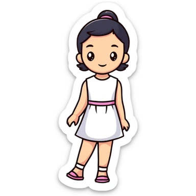 teen girl in a blue dress sticker