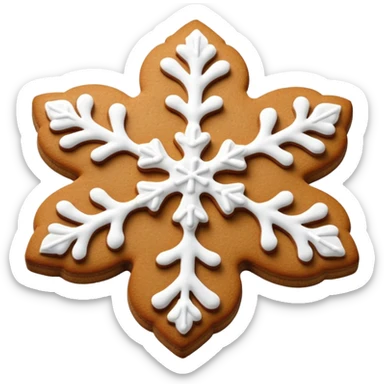 gingerbread cookie in snowflake shape sticker