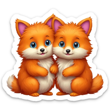 cute animals in love sticker