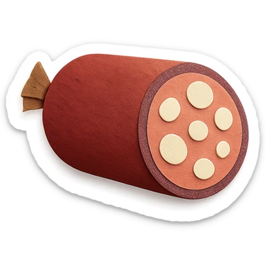 salami, paper craft style sticker