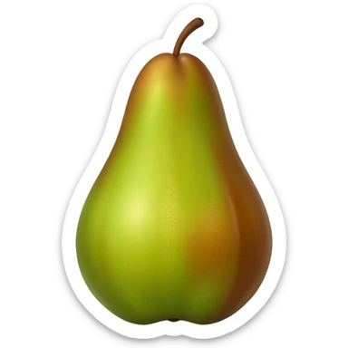 long slim brown green pear sticker