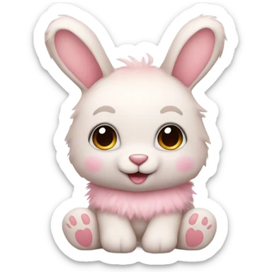 Cute rabbit Teddy bear with pale pink fur  sticker