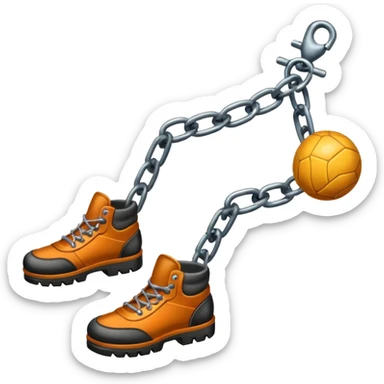 prisoner chain with ball attached to the leg ankle sticker
