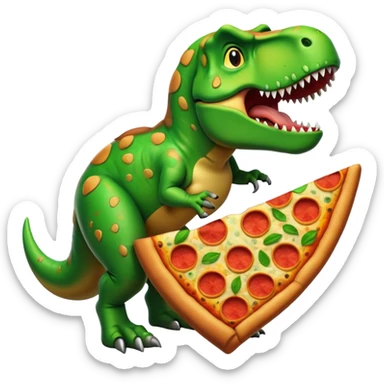 Trex eating pizza sticker