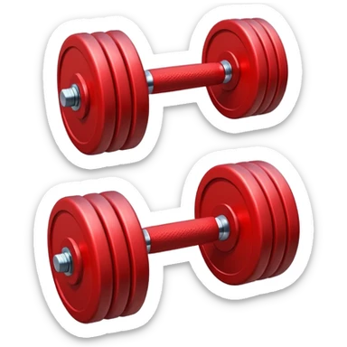 one red dumbbell, single fitness weight sticker