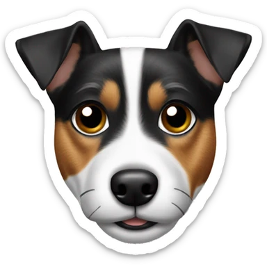 Jack Russell terrier black and white old dog sticker