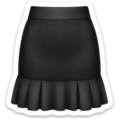 super realistic black cashmere mini skirt isolated sticker