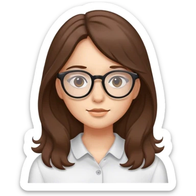 indoor portrait of girl with glasses sticker