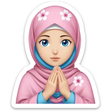 Turkish beautiful finish Konya girl blue eyes with sakura hijab and dua  sticker