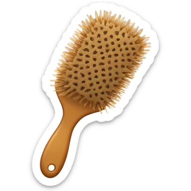 Tan hairbrush sticker
