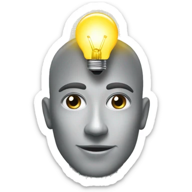 An emoji of a bright lightbulb over a person’s head, representing the perfect pitch idea. sticker