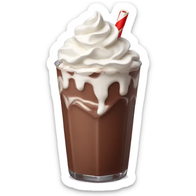 Chocolate milkshake with whipped cream  sticker