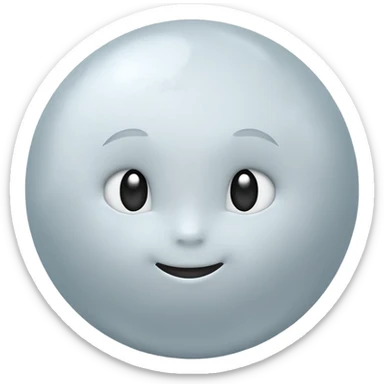 Venus planet emoji, pale grey sphere, gentle milky-white haze, soft cloudy surface, featureless, simple and round sticker