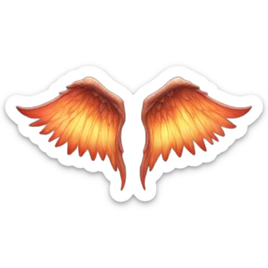 one pair of celestial demon wings  sticker