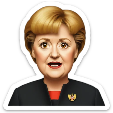 Hyperrealist angela merkel eat bigmac sticker