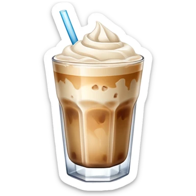 Ice latte with ice cubes sticker