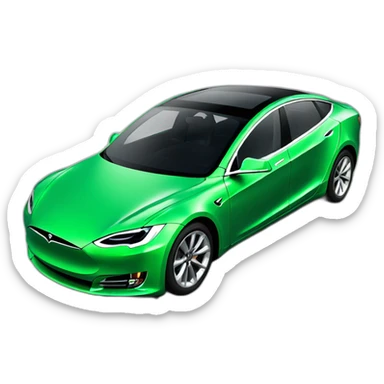 green tesla taxi car sticker